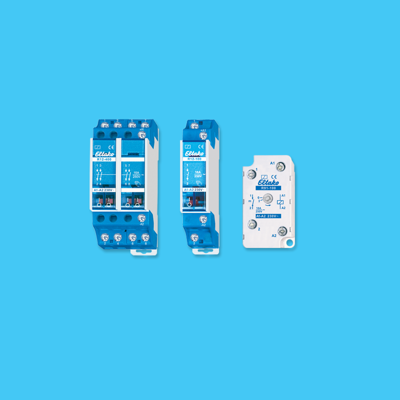 Electromechanical switching relays and installation contactors